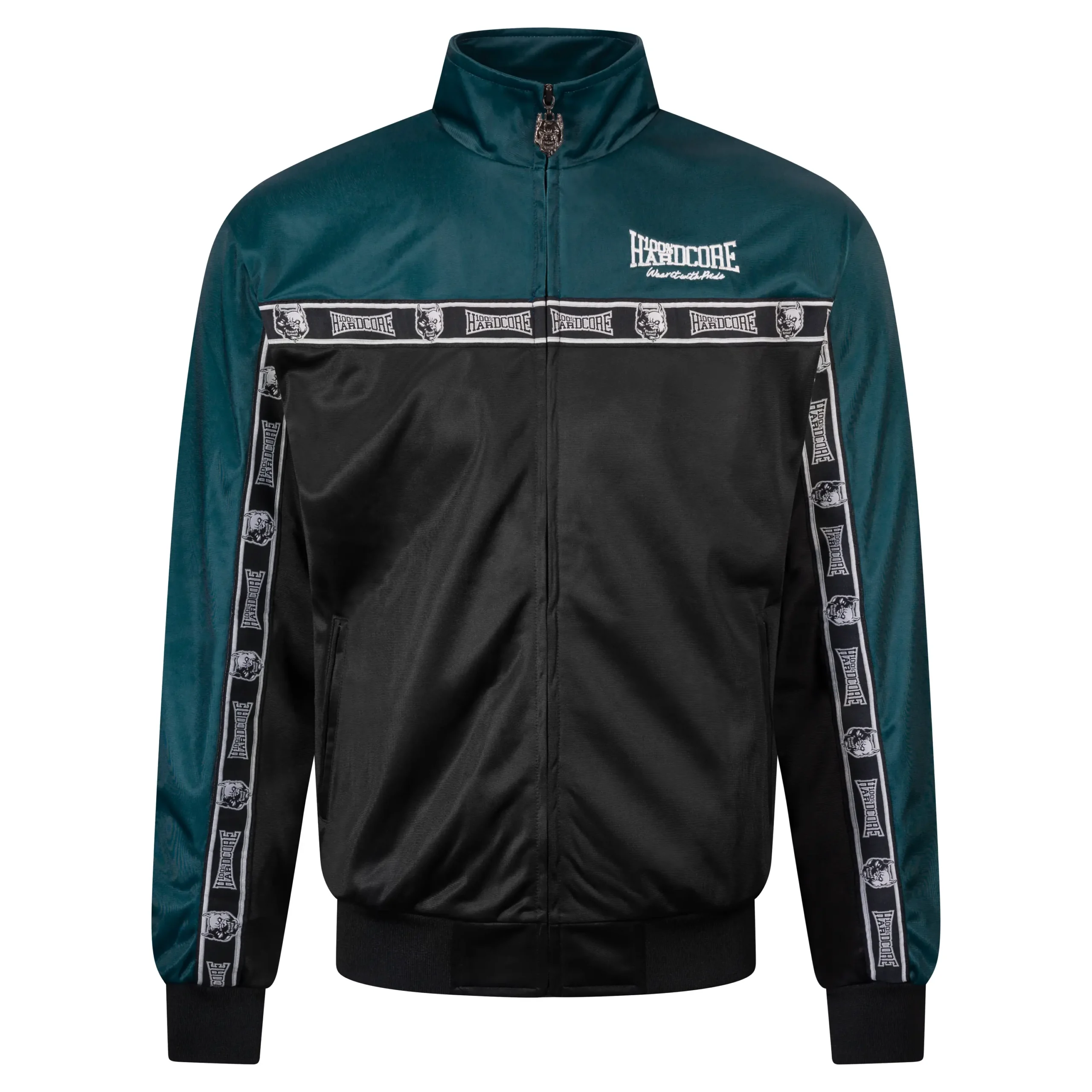 100% Hardcore Trainingsjacke Essential teal – Bild 2