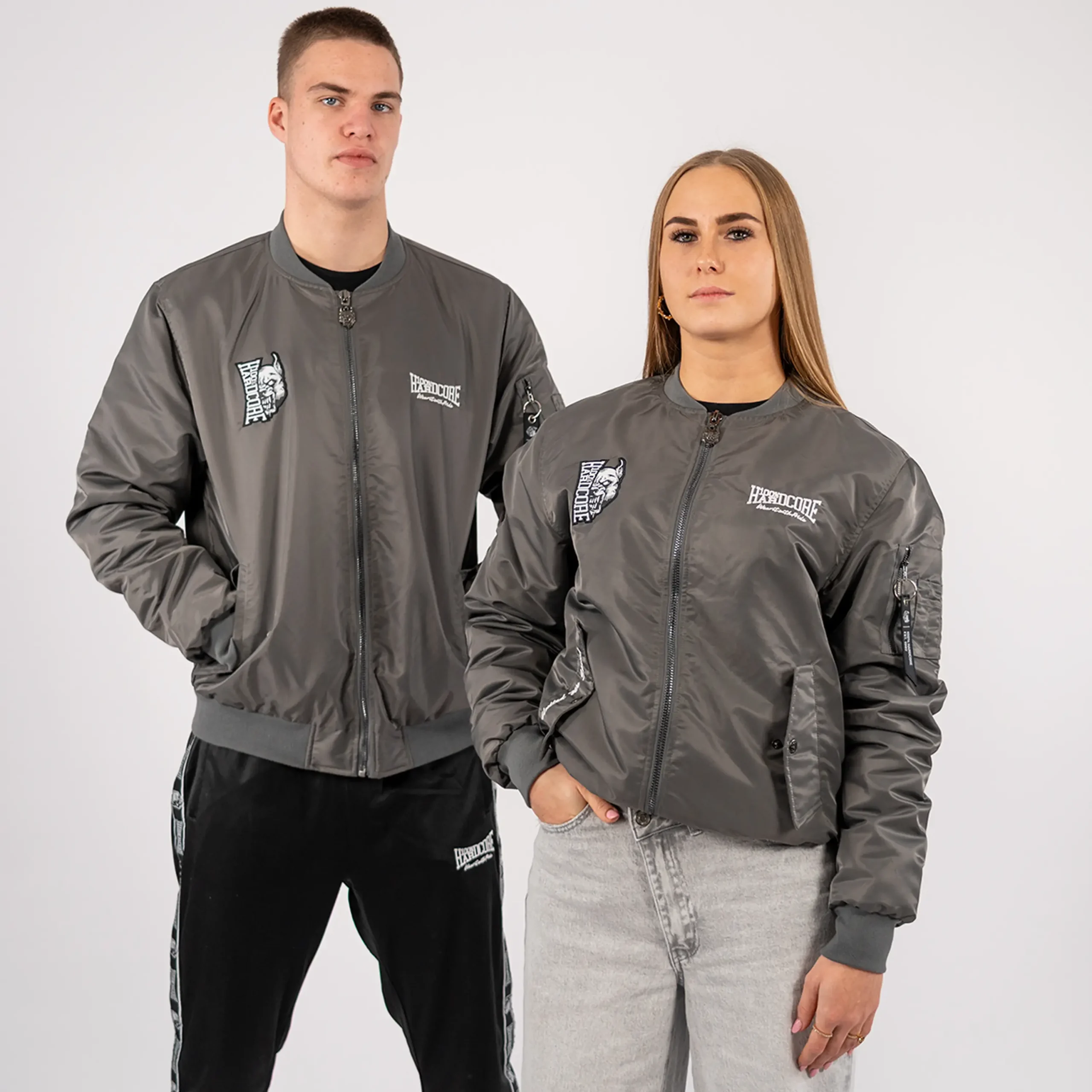 100% Hardcore Bomberjacke Branded Rage Graphite – Bild 4