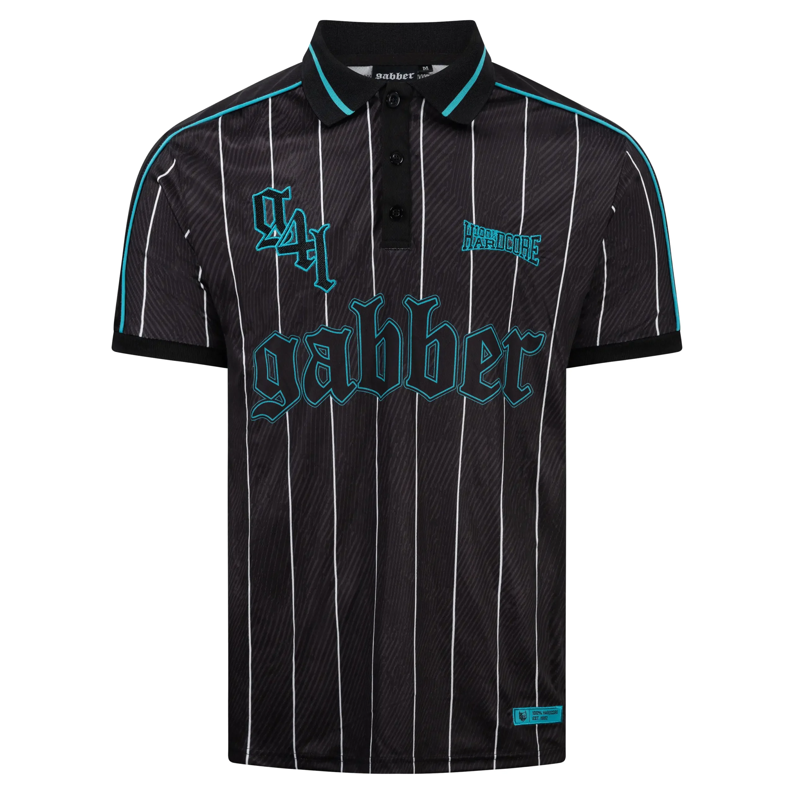 100% Hardcore Soccer Shirt Gabber Turqoise – Bild 2