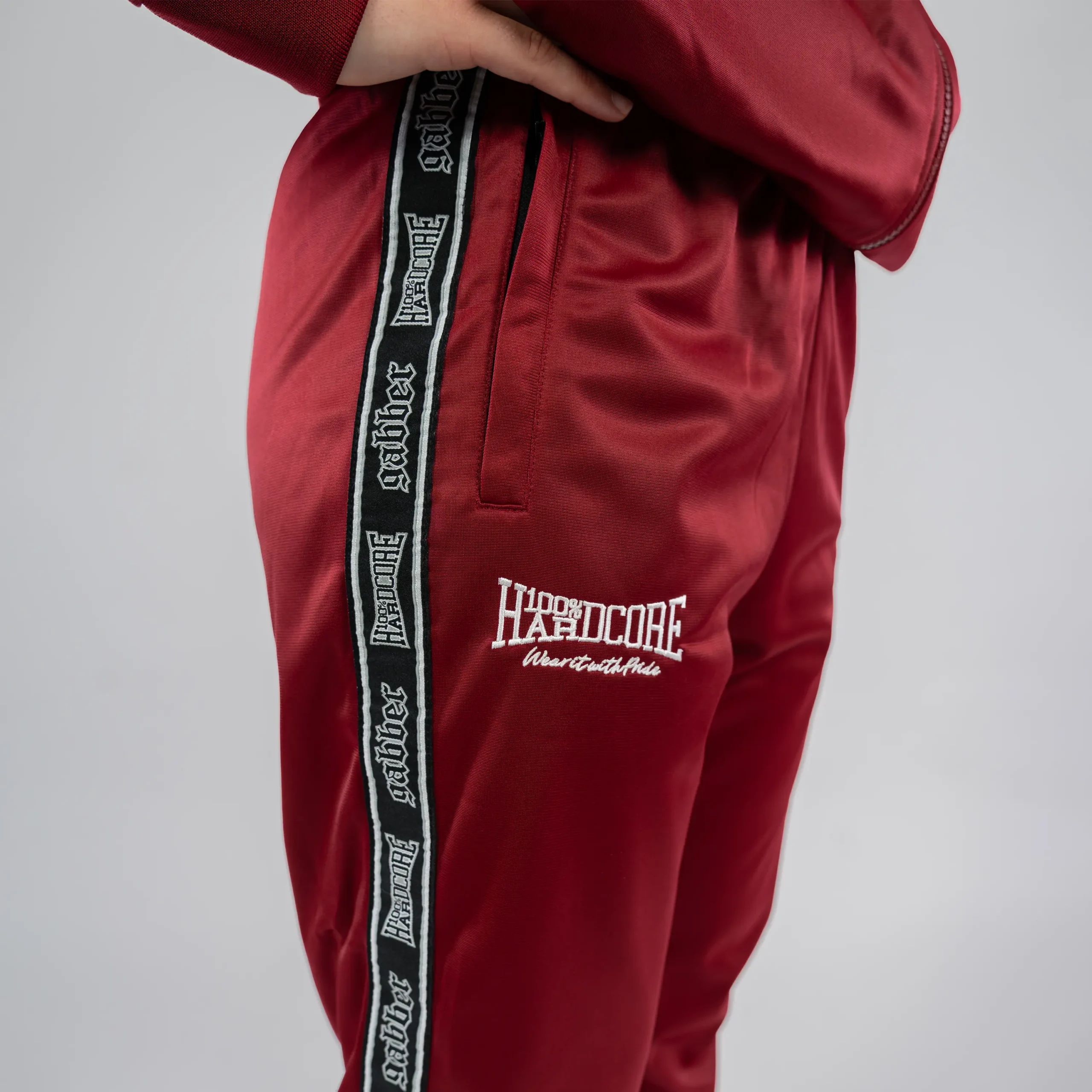 Pantalon de sport 100 % Hardcore Gabber Burgundy – Image 7
